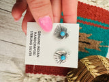 Navajo Sterling Silver & Turquoise Thunderbird Stud Earrings