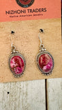 Navajo Pink Dream Mojave & Sterling Silver Dangle Post Earrings