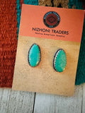 Navajo Sterling Silver & Turquoise Post Earrings Signed