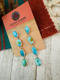 Navajo Sonoran Mountain Turquoise & Sterling Silver Dangle Earrings