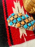 Navajo Turquoise, Spiny Sterling Silver Cuff Bracelet