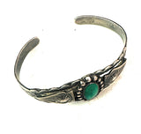 Old Pawn Navajo Sterling Silver & Turquoise Cuff Bracelet