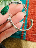 Handmade Sterling Silver & Spice Cuff Bracelet Signed Nizhoni