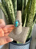 Beautiful Handmade Sonoran Mountain Turquoise And Sterling Silver Adjustable Ring