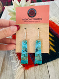 Navajo Sterling Silver & Turquoise Slab Dangle Earrings