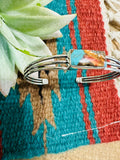 Handmade Sterling Silver & Spice Cuff Bracelet Signed Nizhoni