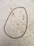 “The Golden Collection” Az Sunrise Handmade Turquoise Beaded 14k Gold Vermeil Necklace GREEN TONES