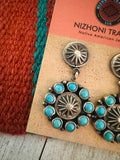 Navajo Turquoise & Sterling Silver Dangle Earrings