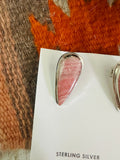 Navajo Rhodochrosite and Sterling Silver Clip On Earrings