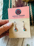 Navajo Sterling Silver & Multi Stone Teardrop Dangle Earrings