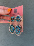 “The Girl Power” Navajo Sterling Silver Turquoise Dangle Earrings