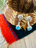 Navajo Sleeping Beauty Turquoise and Sterling Silver Under Lobe Earrings