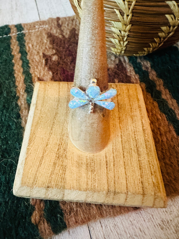 Navajo Sterling Silver & Blue Opal Dragonfly Ring