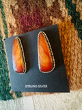 Navajo Jasper Sterling Silver Post Earrings Signed