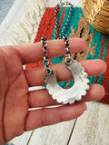 Navajo Queen Pink Conch & Sterling Silver Horseshoe Necklace