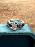 Wild Horse & White Topaz Sterling Silver Forever Ring