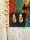 Navajo Jasper Sterling Silver Post Earrings Signed