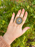 Beautiful Handmade Bumble Bee And Sterling Silver Adjustable Ring