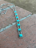 Handmade Royston Turquoise & Sterling Silver Bolo Drop Necklace