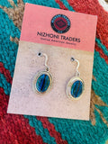 Navajo Rainbow Calsilica & Sterling Silver Oval Dangle Earrings