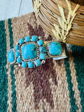 Old Pawn Navajo Sterling Silver & Kingman Turquoise Cuff Bracelet