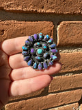 Handmade Turquoise, Purple Dream Mojave & Sterling Silver Handmade Adjustable Ring