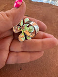 Palomino Flower Beautiful Handmade Palomino Turquoise And Sterling Silver Adjustable Ring