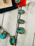 Navajo Sterling Silver & Royston Turquoise Necklace Set by Jacqueline Silver