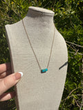 “The Golden Collection” Handmade Natural Turquoise 14k Gold Plated Bar 16-18.5” Necklace