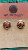 Beautiful Navajo Pink Dream And Sterling Silver Circle Post Earrings