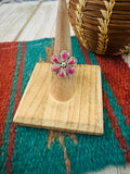 Zuni Sterling Silver & Magenta Opal Flower Ring