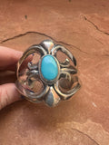 Handmade Turquoise & Sterling Silver Statement Cuff Bracelet