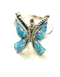 Zuni Sterling Silver & Blue Opal Butterfly Ring