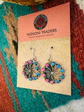 Zuni Pink and Opal & Sterling Silver Dangle Earrings