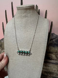 Handmade Turquoise & Sterling Silver Ball Bar Necklace