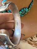 Navajo Turquoise & Sterling Silver Cuff Bracelet Signed B Shorty