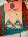 Navajo Turquoise & Sterling Silver Naja Dangle Earrings By Kevin Billah