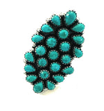 Handmade Sterling Silver & Turquoise Cluster Adjustable Ring by Nizhoni