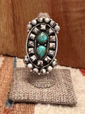 “The Wild Bill” Turquoise & Wild Horse Sterling Silver Adjustable Ring