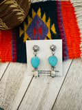 Navajo Turquoise & Sterling Silver Blossom Dangle Earrings by Jacqueline Silver