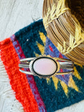 Navajo Queen Pink Conch Shell & Sterling Silver Cuff Bracelet