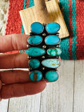 Navajo Sterling Silver & Kingman Turquoise Ring Size 10