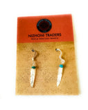 Navajo Turquoise & Sterling Silver Feather Earrings