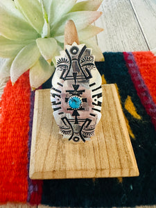 Navajo Sterling Silver & Turquoise Adjustable Ring by Richard Singer