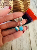 Navajo Sleeping Beauty Turquoise and Sterling Silver Under Lobe Earrings