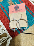 Handmade Pink Dream Mojave & Sterling Silver Dangle Hoop Earrings Signed Nizhoni