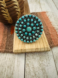 Handmade Sterling Silver & Turquoise Cluster Adjustable Ring by Nizhoni