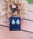 Navajo Turquoise & Sterling Silver Inlay Post Earrings