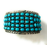 Navajo Sleeping Beauty Turquoise Sterling Silver Cuff Bracelet