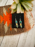 Navajo Turquoise, Quartz & Sterling Silver Dangle Earrings